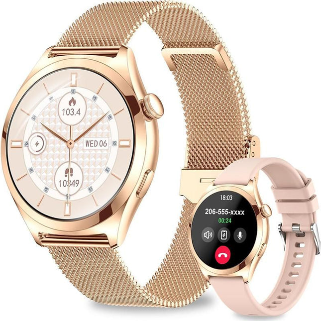 Smart Watch for Women Waterproof Smartwatch 100+ Sports Fitness Tracker-Silver