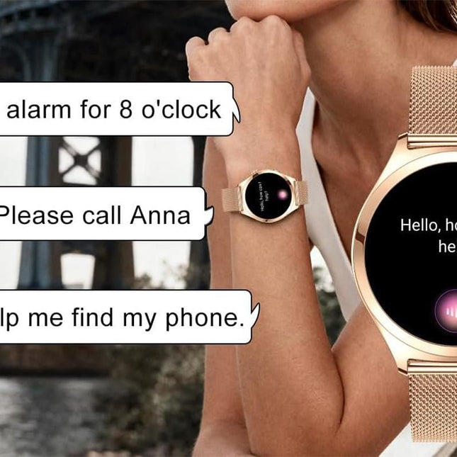 Smart Watch for Women Waterproof Smartwatch 100+ Sports Fitness Tracker-Gold
