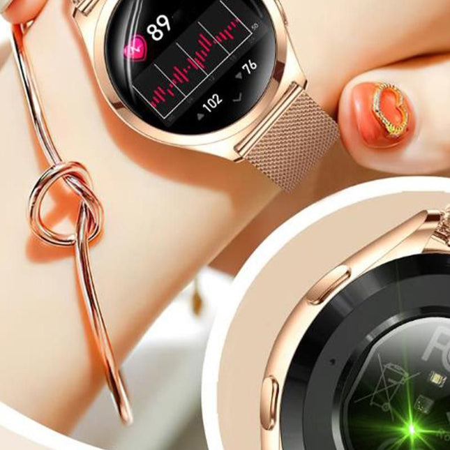 Smart Watch for Women Waterproof Smartwatch 100+ Sports Fitness Tracker-Gold