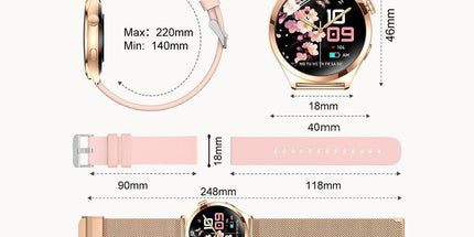 Smart Watch for Women Waterproof Smartwatch 100+ Sports Fitness Tracker-Gold