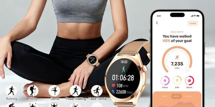 Smart Watch for Women Waterproof Smartwatch 100+ Sports Fitness Tracker-Gold