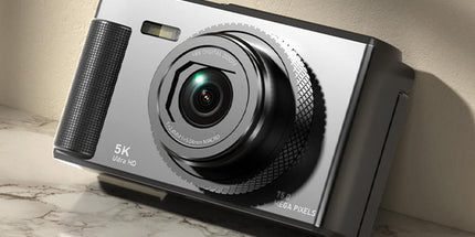 5K Digital Camera 18X Zoom Flip Screen Shoot Camera 64GB Memory Card-Black