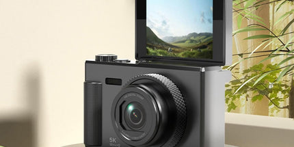 5K Digital Camera 18X Zoom Flip Screen Shoot Camera 64GB Memory Card-Black