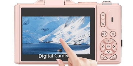 5K Digital Camera with 180-degree Flip Screen Vlogging Camera for YouTube -Pink