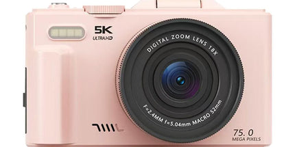 5K Digital Camera with 180-degree Flip Screen Vlogging Camera for YouTube -Pink