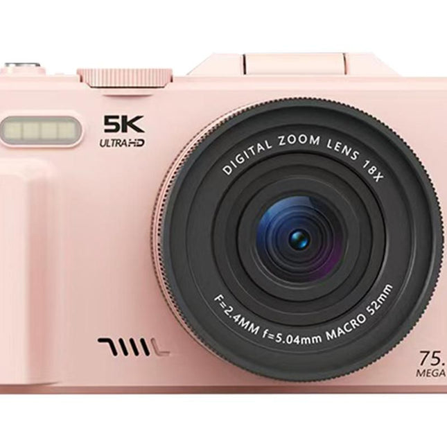 5K Digital Camera with 180-degree Flip Screen Vlogging Camera for YouTube -Pink