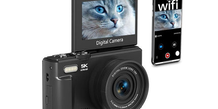 5K Digital Camera with 180-degree Flip Screen Vlogging Camera for YouTube -Pink