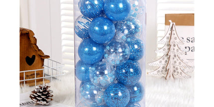30Pcs Decorative DIY Tree Hanging Balls-Lake Blue 6cm
