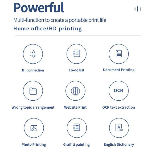 X9 A4 Inkless Thermal Printer USB + Bluetooth Portable Printer Gray