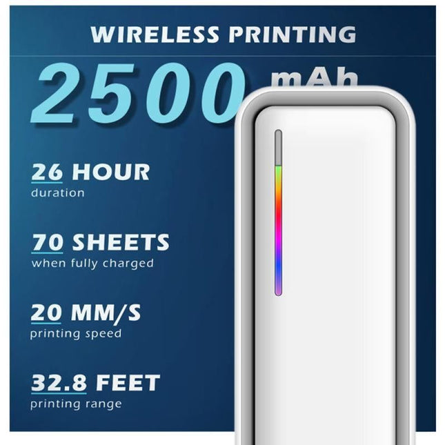 X9 A4 Inkless Thermal Printer USB + Bluetooth Portable Printer Gray