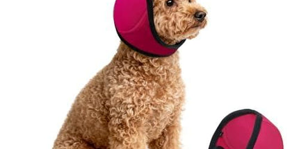 Dog Ear Cover Noise Protection Adjustable Grooming Hood Comfortable Pet Accessory - Pink L