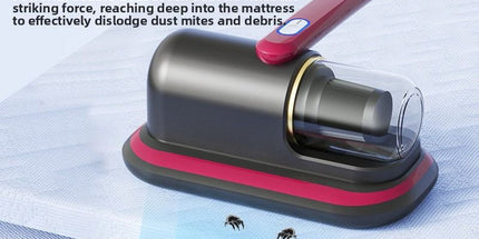 Home Handheld Dust Mite Vacuum Cleaner, High-Frequency Dual-Beating + UV Sterilization, Cordless Portable Dust Mite Remover for Mattresses and Sofas, Cordless Portable Dust Mite Remover for Mattresses and Sofas - Red