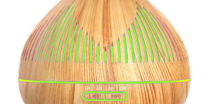 (2-Pack) 500mL Wood-Grain Ultrasonic Diffuser and Humidifier, 7-Color LED Night Light with Timer, for Home, Bedroom, or Office (10–30㎡) – Light Wood