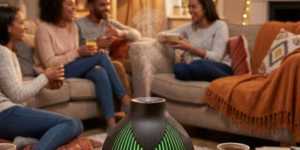 (2-Pack) 500mL Wood-Grain Ultrasonic Diffuser and Humidifier, 7-Color LED Night Light with Timer, for Home, Bedroom, or Office (10–30㎡) – Light Wood