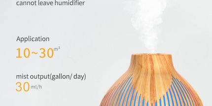 (2-Pack) 500mL Wood-Grain Ultrasonic Diffuser and Humidifier, 7-Color LED Night Light with Timer, for Home, Bedroom, or Office (10–30㎡) – Dark Wood