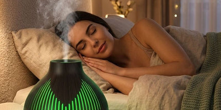 (2-Pack) 500mL Wood-Grain Ultrasonic Diffuser and Humidifier, 7-Color LED Night Light with Timer, for Home, Bedroom, or Office (10–30㎡) – Dark Wood