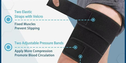 Adjustable Hamstring Support Wrap for Running and Fitness, Single Pack Fits Left & Right Leg, 1-Pack