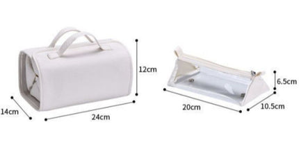 4-in-1 Travel Makeup Bag, Waterproof Foldable Large-Capacity Cosmetic Organizer, Hanging Wash Bag - Camel