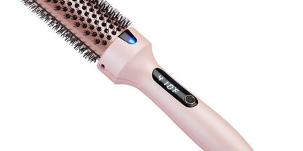 Negative Ion Fluffy Styling Brush, 2-in-1 Straight & Curly Constant Temperature Hot Brush, Anti-Scald Hair Curler for Bangs