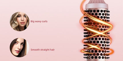 Negative Ion Fluffy Styling Brush, 2-in-1 Straight & Curly Constant Temperature Hot Brush, Anti-Scald Hair Curler for Bangs
