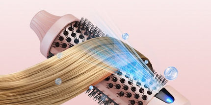 Negative Ion Fluffy Styling Brush, 2-in-1 Straight & Curly Constant Temperature Hot Brush, Anti-Scald Hair Curler for Bangs