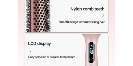 Negative Ion Fluffy Styling Brush, 2-in-1 Straight & Curly Constant Temperature Hot Brush, Anti-Scald Hair Curler for Bangs