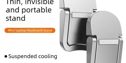 2‑Pack One‑Level Foldable Laptop Stand Invisible Portable Notebook Cooling Feet with Nano Adhesive for Desk Use-Silver