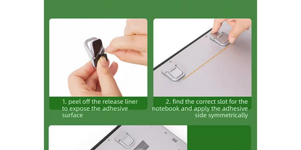 2‑Pack One‑Level Foldable Laptop Stand Invisible Portable Notebook Cooling Feet with Nano Adhesive for Desk Use-Silver