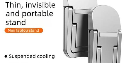 2‑Pack Two‑Level Adjustable Foldable Laptop Stand Invisible Portable Notebook Cooling Feet Nano Sticker for Office Travel-Silver