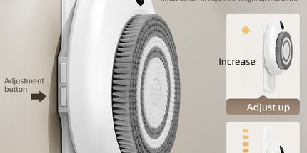 Wall Mount Automatic Electric Body Bath Brush Hands Free Smart Shower Scrubber with Adjustable Height