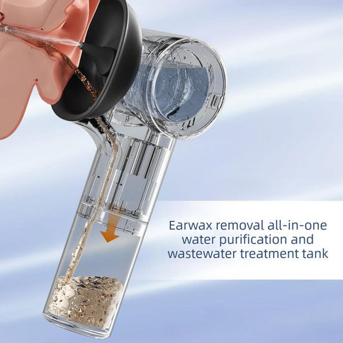 Electric Ear Wax Removal Irrigator Rechargeable Ear Cleaning Water Flush Device with Replaceable Nozzles