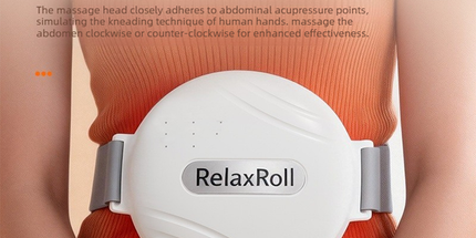 Abdominal Massager for Constipation and Menstrual Cramp Relief, Heating Belt for Stomach and Belly, Portable Warm Massage Device for Women