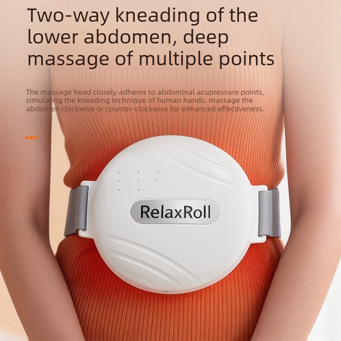 Abdominal Massager for Constipation and Menstrual Cramp Relief, Heating Belt for Stomach and Belly, Portable Warm Massage Device for Women