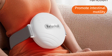 Abdominal Massager for Constipation and Menstrual Cramp Relief, Heating Belt for Stomach and Belly, Portable Warm Massage Device for Women