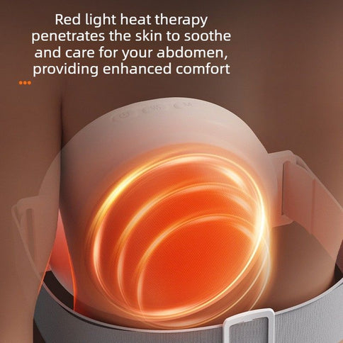 Abdominal Massager for Constipation and Menstrual Cramp Relief, Heating Belt for Stomach and Belly, Portable Warm Massage Device for Women