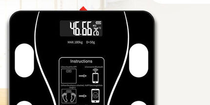 USB Rechargeable Smart Body Fat Scale Digital Bathroom Weight Scale Body Composition Analyzer with Smartphone App Sync-Black