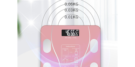 USB Rechargeable Smart Body Fat Scale Digital Bathroom Weight Scale Body Composition Analyzer with Smartphone App Sync-Pink