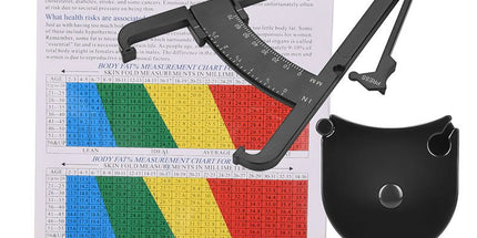 Body Fat Caliper Skinfold Measure Kit Y‑Shape Body Fat Measuring Tool with Instruction Chart for Fitness Body Monitoring-Black