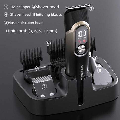5 in 1 Multi-functional Hair Clipper Set Rechargeable Electric Hair Trimmer Grooming Kit for Men