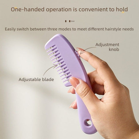 Hair Cutting Comb Dual Function Trimming Styling Comb for Home DIY Haircuts-purple
