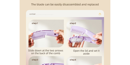Hair Cutting Comb Dual Function Trimming Styling Comb for Home DIY Haircuts-purple