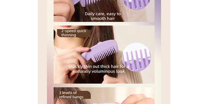 Hair Cutting Comb Dual Function Trimming Styling Comb for Home DIY Haircuts-purple