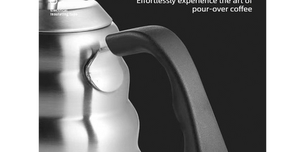 Gooseneck Kettle with Thermometer - 1.2L Pour Over Coffee & Tea Kettle,Stainless Steel Gooseneck Kettle Pot, Precision Pour Drip Spout, Suitable for All-Stoves-Silver