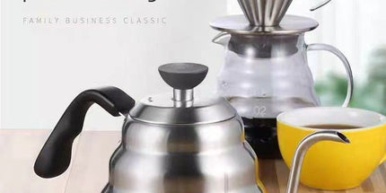 Gooseneck Kettle with Thermometer - 1.2L Pour Over Coffee & Tea Kettle,Stainless Steel Gooseneck Kettle Pot, Precision Pour Drip Spout, Suitable for All-Stoves-Silver