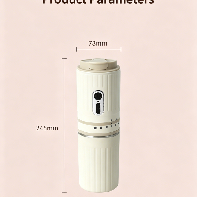 【Portable Electric Coffee Maker, All-in-One Grinder & Brewer with 7 External Adjustable Grind Settings, 1500mAh Rechargeable Battery, 304 Stainless Steel Cordless Drip Coffee Machine for Home Office Travel Camping】