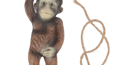 Baby Monkey Hanging Statue Exquisite Carving Resin Brown Monkey Sculptures for Trees Gardens