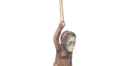 Baby Monkey Hanging Statue Exquisite Carving Resin Brown Monkey Sculptures for Trees Gardens