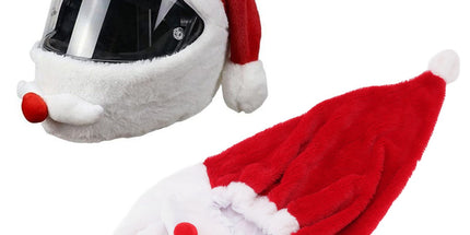 Christmas Helmet Cover Plush Scratch Proof Motorcycle Helmet Hat for Entertainment Decoration