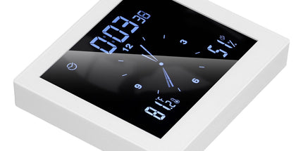 5in Wall Shower Clock Digital Timer Alarm Temperature Humidity Display Waterproof for Home BathroomWhite