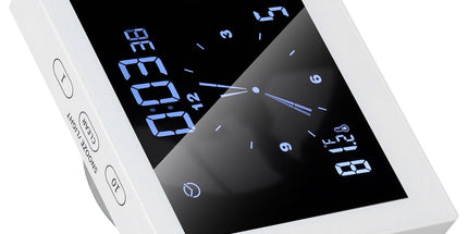 5in Wall Shower Clock Digital Timer Alarm Temperature Humidity Display Waterproof for Home BathroomWhite